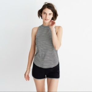 Madewell Striped Mock Neck Shirttail Tank